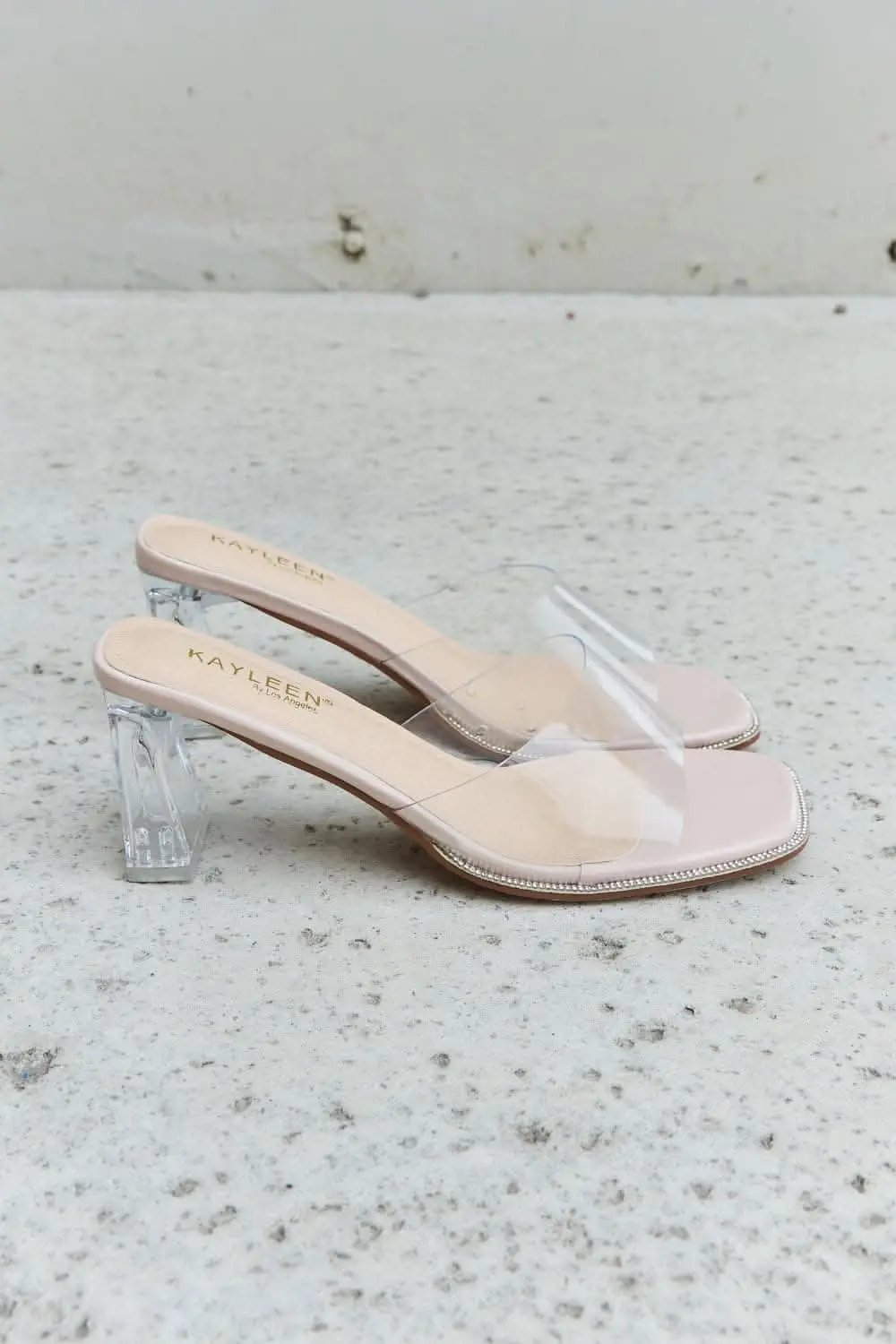 DDK Make Myself Clear Mule Block Heels - Love Salve
